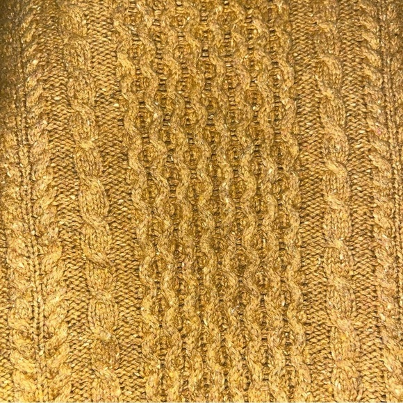 Old Navy Fisherman’s Textured Cable Knit Sweater Women’s M Mustard Cotton Wool - Picture 8 of 8